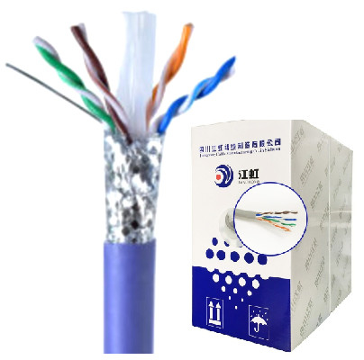 200m/Rolo 100m/Rolo Alumínio Cobreado Cat6 Sftp Cat6a Cabo PVC PE Bainha