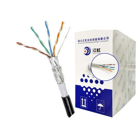 4 de Cat5e SFTP de LAN do CABO LSZH MDPE do cabo ethernet SFTP pares do revestimento do dobro